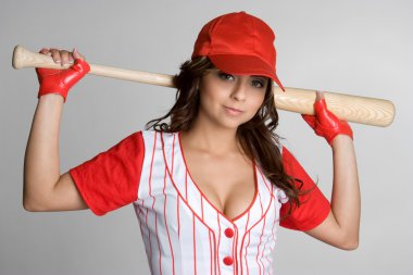 Female Baseball Player clipart