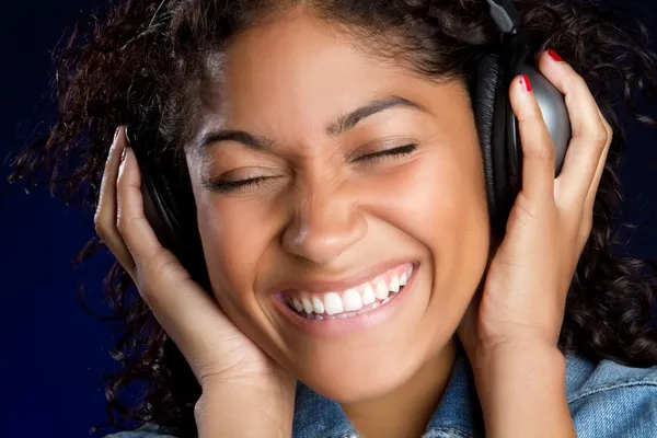 Headphones Music Girl — Stock Photo, Image
