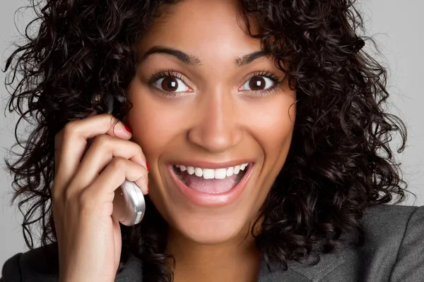 Glückliche Telefonfrau — Stockfoto