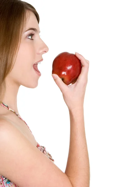 女孩吃苹果 — 图库照片