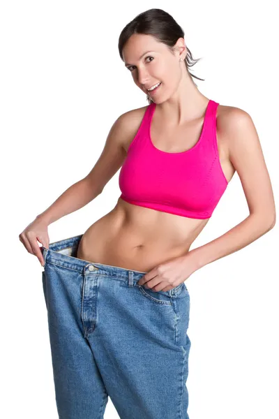 Kobieta utrata masy ciała — Zdjęcie stockowe