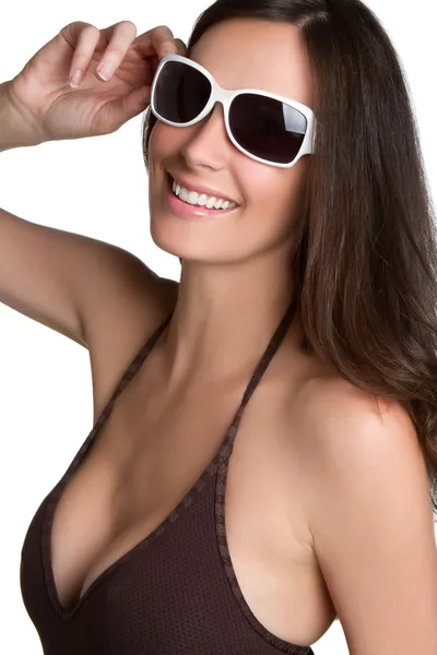 Güneş gözlüğü bikini kadın — Stok fotoğraf