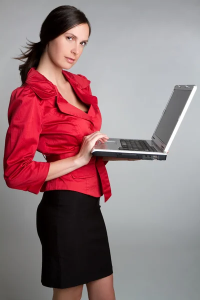 Ноутбук жінка — стокове фото