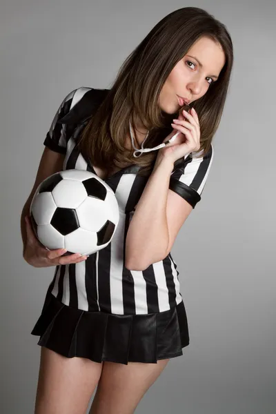Sexy Fußballschiedsrichterin — Stockfoto