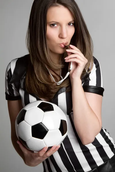 Fotboll fotbollsdomare flicka — Stockfoto