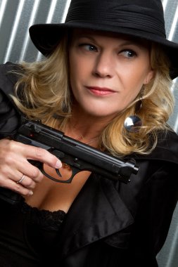 Gun Woman clipart