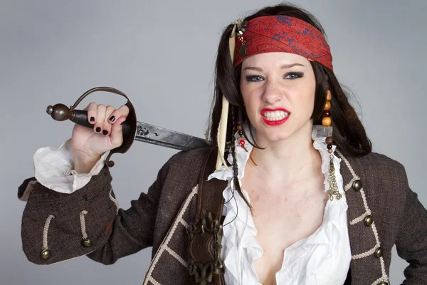 Kobieta zły pirat — Zdjęcie stockowe