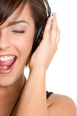 Music Listening Girl clipart