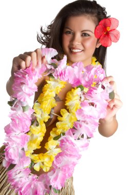 Tropical Flower Lei Woman clipart