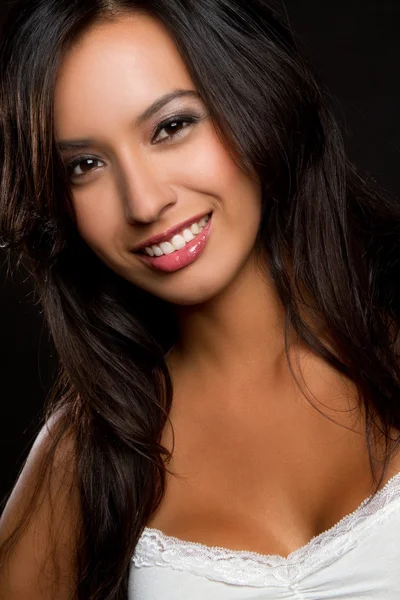 A latin nő mosolyog — Stock Fotó