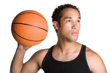 Man Holding Basketball clipart