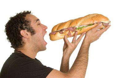 Man Eating Sandwich clipart