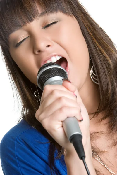 Mulher asiática cantando — Fotografia de Stock