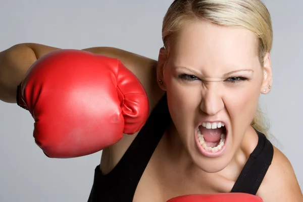 Mulher de boxe — Fotografia de Stock