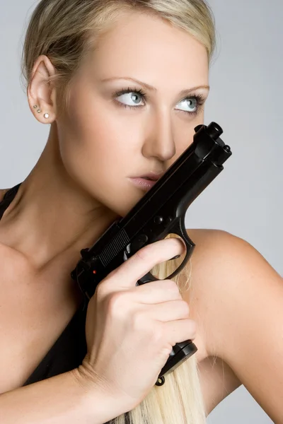 Sexig gun kvinna — Stockfoto
