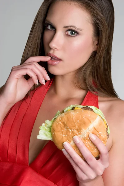 Sexig burger kvinna — Stockfoto