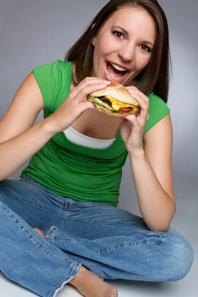 Burger κορίτσι — Φωτογραφία Αρχείου