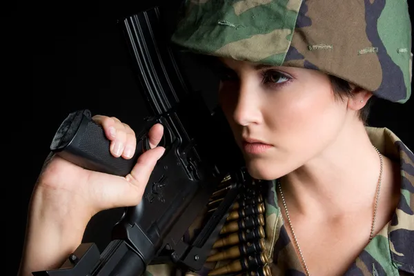 Askeri kadın — Stok fotoğraf