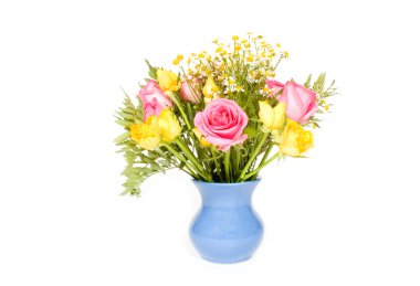 Beautiful bouquet colorful flowers clipart