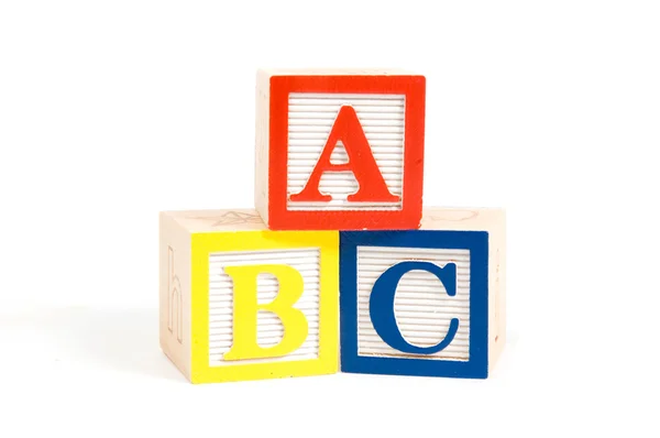 Houten blokken ABC verticaal gestapeld — Stockfoto