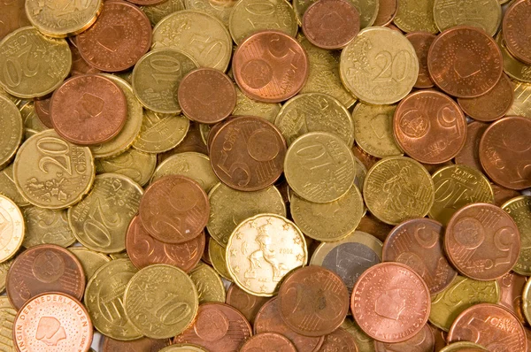 Background of euro coins isolated — Stock Photo, Image