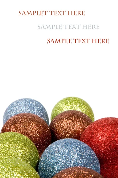 Cartão de Natal com bolas de Natal — Fotografia de Stock