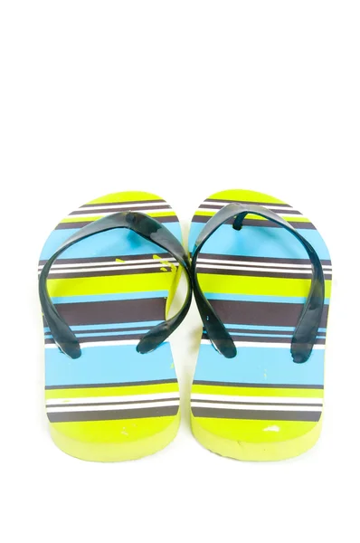 Kleurrijke flip-flops geïsoleerd op wit — Stockfoto
