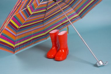 Red children rain boots clipart