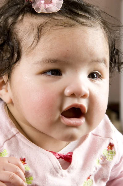 Four months old baby over white — Stock Photo, Image