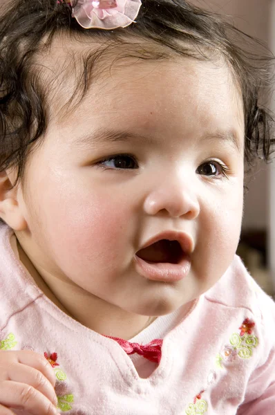 Stock image Four months old baby over white