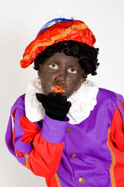 Zwarte piet öltözött lány — Stock Fotó