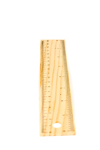A 20 cm wooden ruler, isolated on a white backgr — Stock Photo, Image