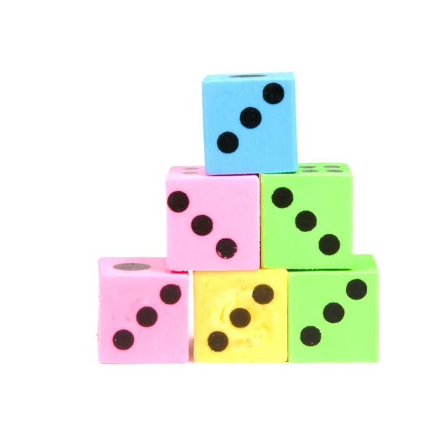 Stack of colorful dices — Stock Photo, Image