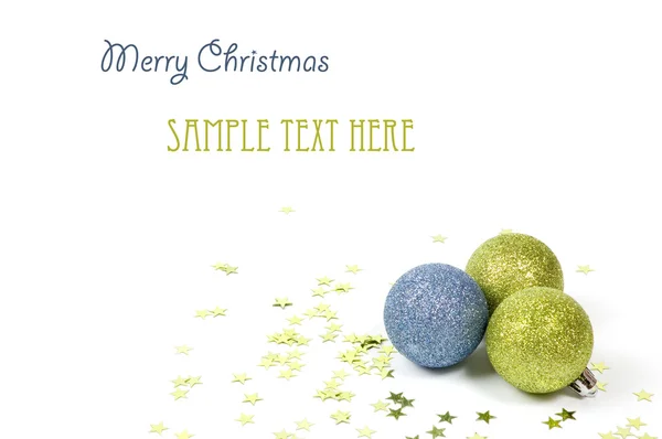 Palle di Natale con stelle verdi — Foto Stock