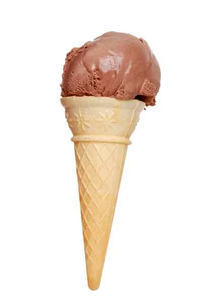 Chocolate caramel ice cream cone — Stock Photo, Image