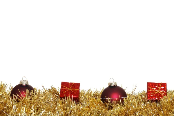 Christmas balls and presents — Stock Photo, Image