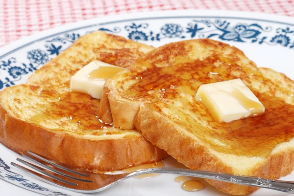 Closeup french toast and syrup — Stock Photo, Image