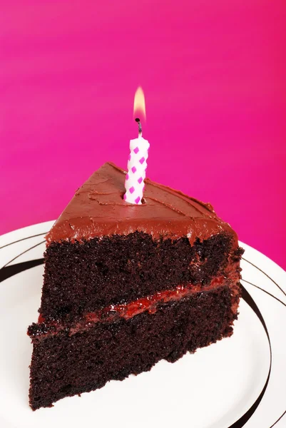 Dubbele chocolade verjaardagstaart — Stockfoto