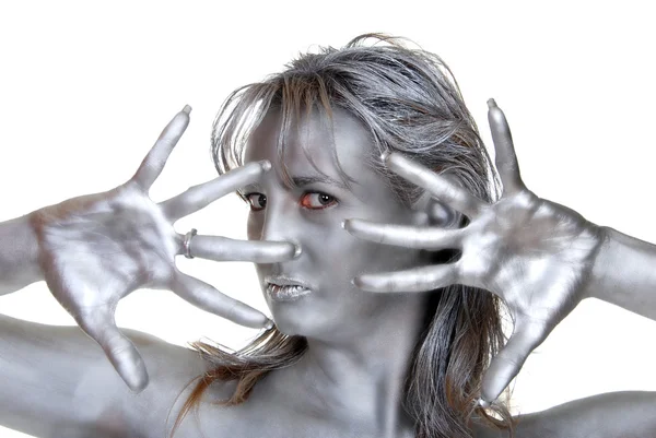 Фантазії срібло жінка — стокове фото
