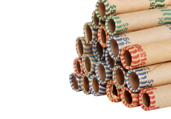Empty coin rolls — Stock Photo, Image