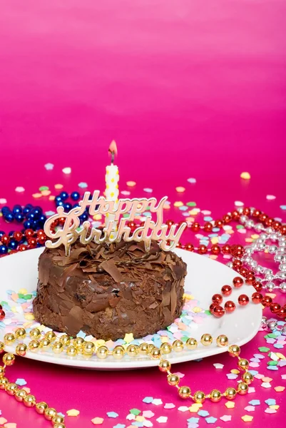 Happy birthday chocolate cake — Stock Photo, Image
