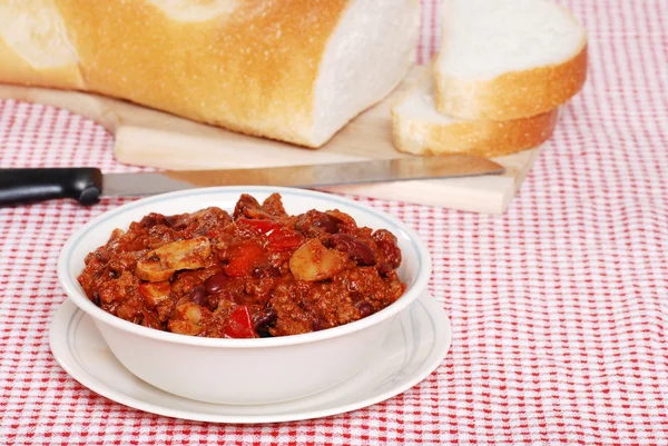 Hearty chili meal — Stock Photo, Image
