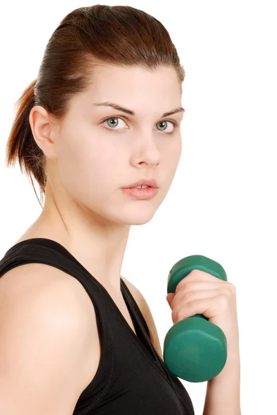 Portrait young woman exercising — Stock Photo, Image