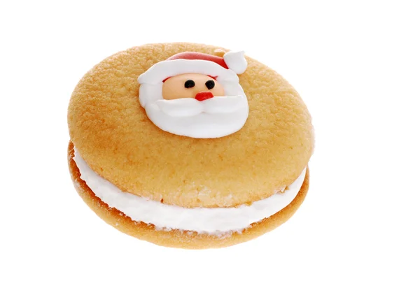 Christmas cookie fokus på santa ansikte — Stockfoto