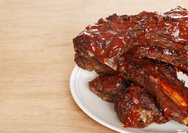 Closeup barbecue beef spare ribs — Stock Photo, Image