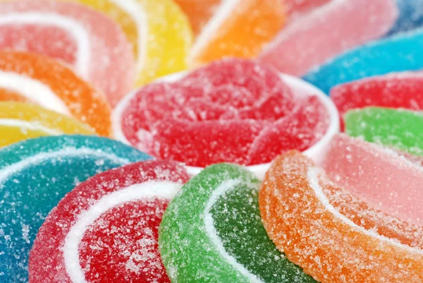 Closeup candy fruit slices — Stock Photo, Image
