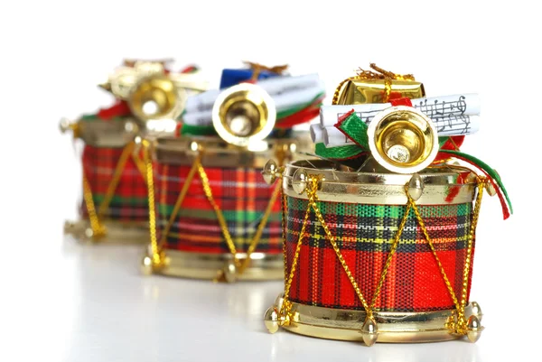 Tambours de Noël décorés — Photo