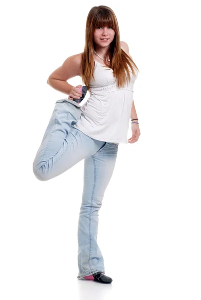 Female teenager stretching — Stock Photo, Image