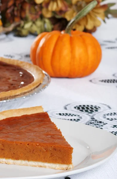 Homemade slice of pumpkin pie — Stock Photo, Image