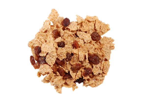 Isolated bran raisin cereal — Stock Photo, Image